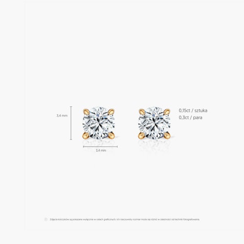 Kolczyki The Light: złote, diamenty laboratoryjne